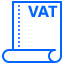 Ikona kartki dokumentu z napisem VAT
